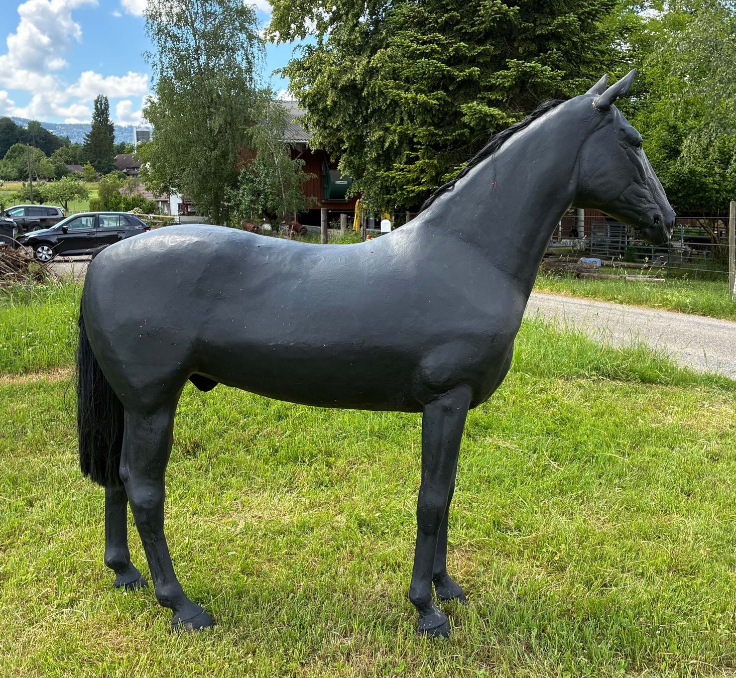 Statuette: Schwarzes Pferd Lebensgross – Usato da Bäretswil venduto da robsonantik 3