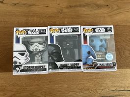 3 Funko Pop! Star Wars Figurines in Box
