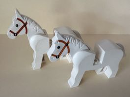 2 Lego Pferde weiss