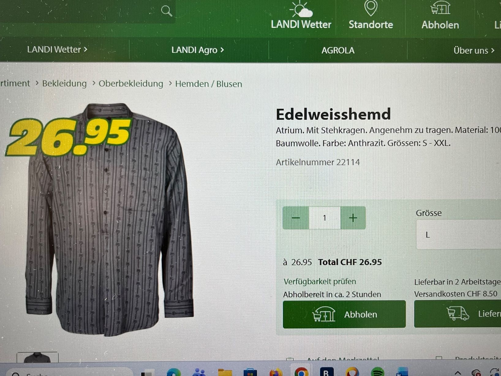 Chemises: Edelweisshemd Herren – D'occasion à Reidermoos par Grappatoni 1