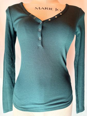 HUNKEMÖLLER, Top Langarm WAFFLE HANLEY, Grösse XS, Grün