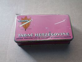 Antike Blechdose der Marke Madéhn für Tabac Herzégovine