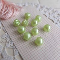 10 x Knopfe boutons grün perle Shabby Chic vert