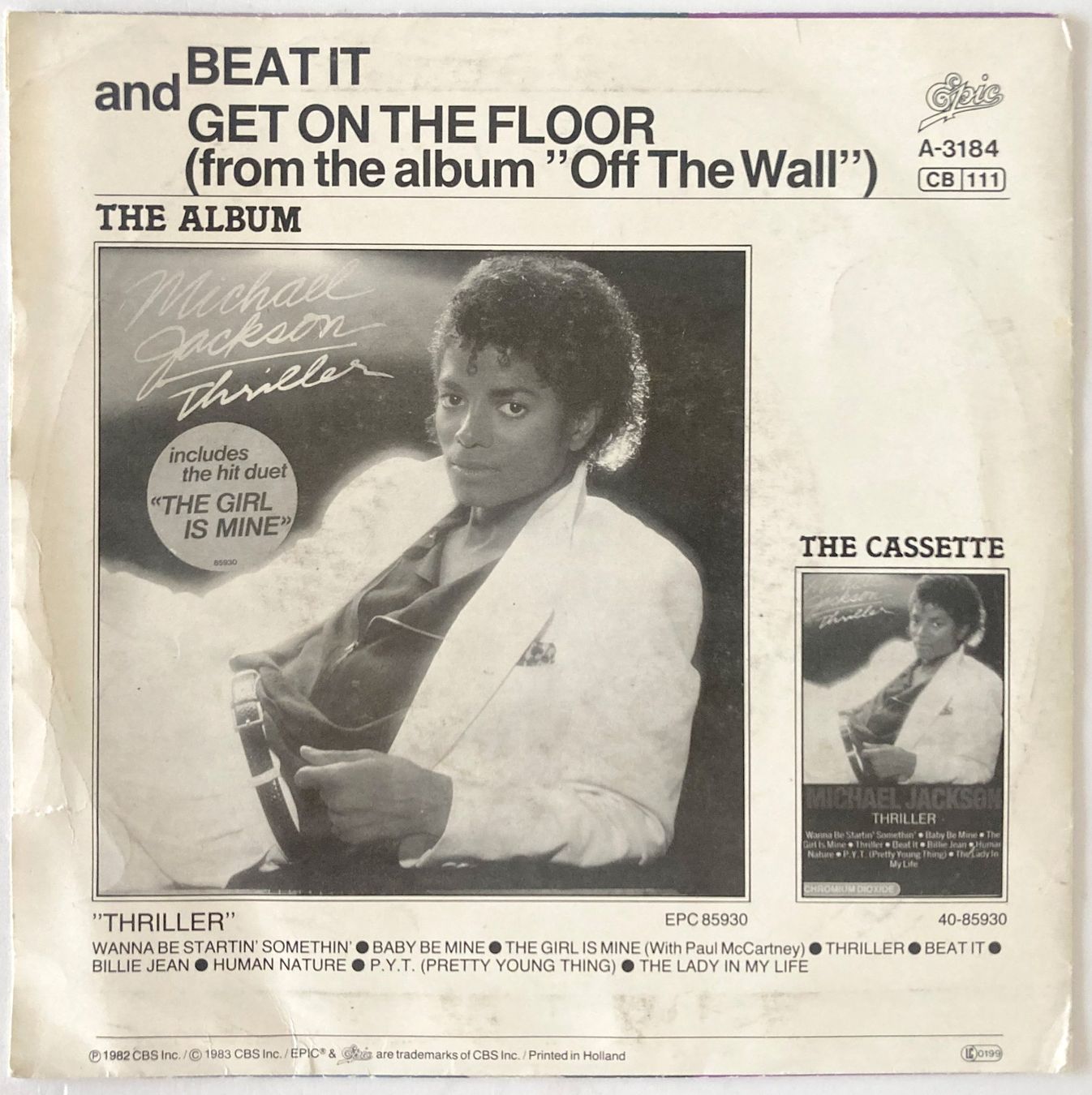 Dischi in vinile: MICHAEL JACKSON - BEAT IT – Usato da Bottens venduto da hotter-than-hell 1