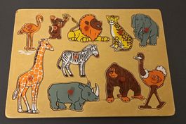 *HOLZ - PUZZLE - ZOOTIERE* 21 X 29CM/VOLLSTÄNDIG