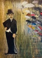 Chaplin/oil Bild/Kunst Doks