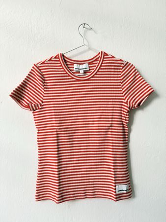 ARMEDANGELS T-Shirt gestreift Rot/Weiss Grösse M