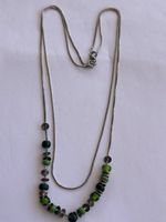 Halskette Silber 925 mit grünen Glasperlen 