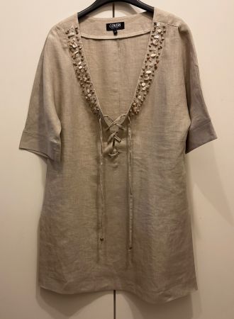 Jolie robe tunique, beige, taille 38CH-44IT
