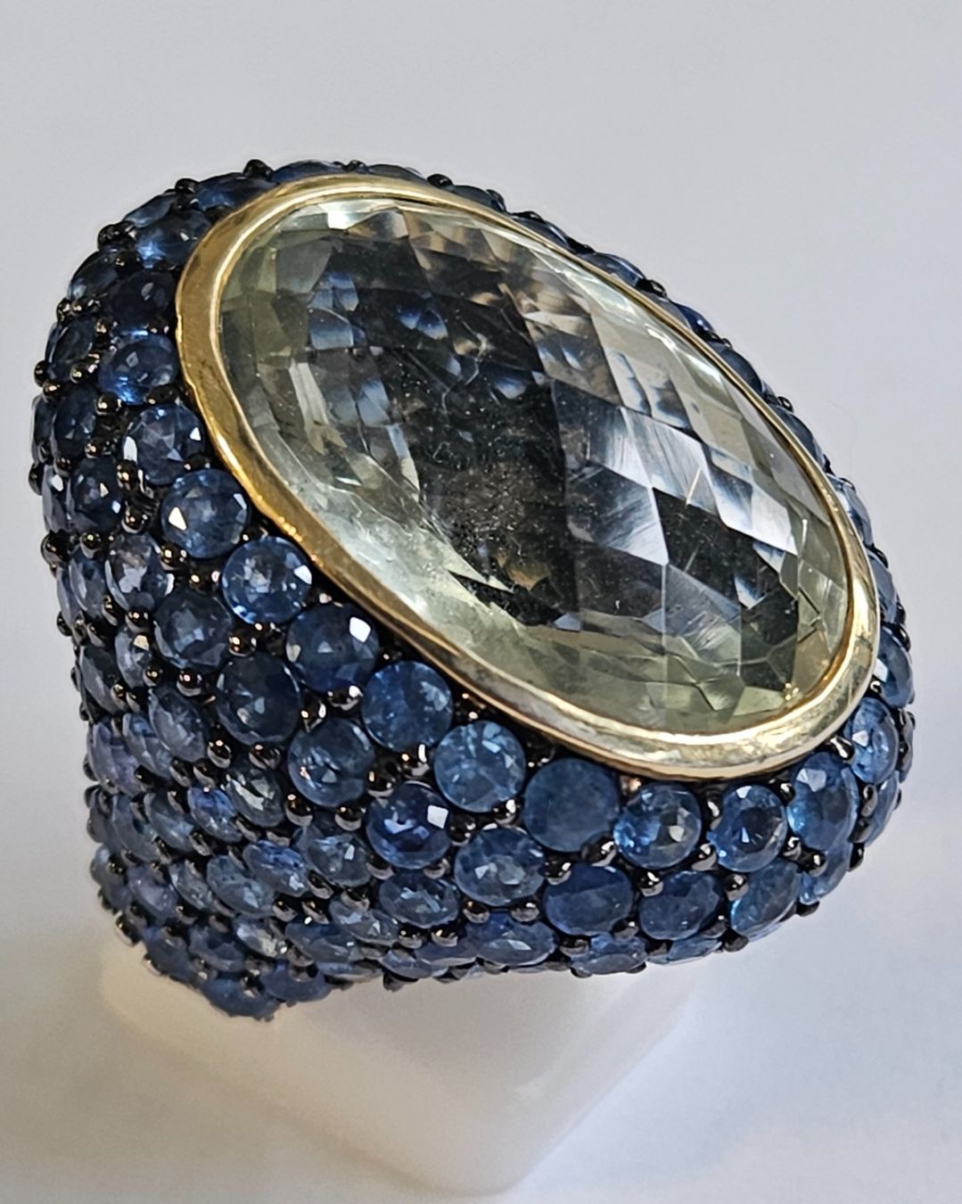 Anelli: Spektakulärer Cocktail Ring mit Citrin und Saphiren – Nuovo (secondo la descrizione) da Zürich venduto da adriben 2