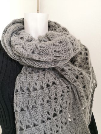 🤩ICM MOHAIR STRICK-SCHAL GRAU NEU