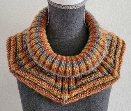 Strickkragen handgestrickt bunt meliert