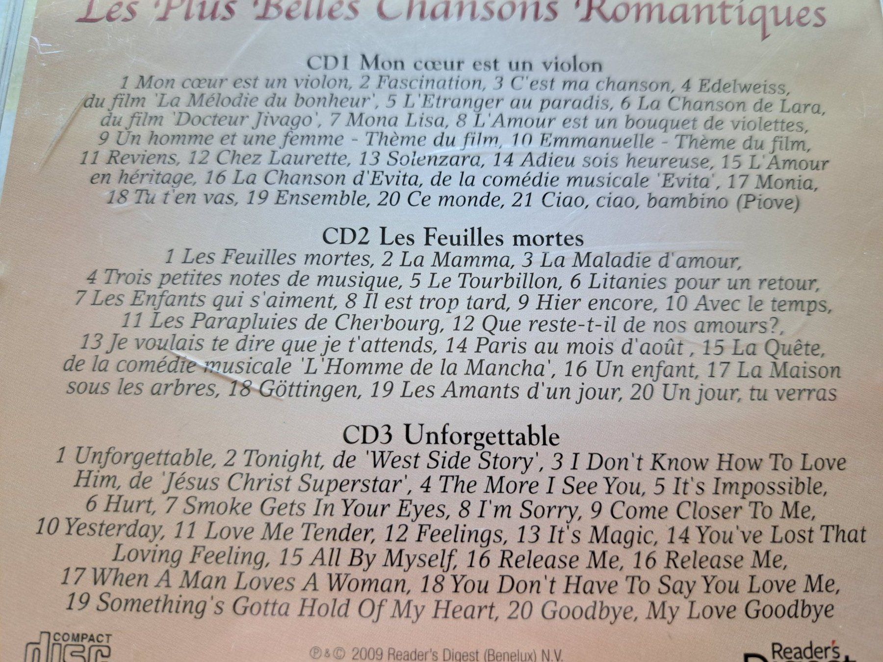 CDs: 3 Cds les plus belles chansons romantiques – Gebraucht aus Pully von bro_n52j 3