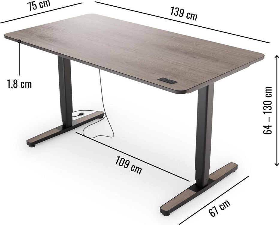 Standing Desk YAASA Desk Pro II 139x75+Cable management Kaufen auf