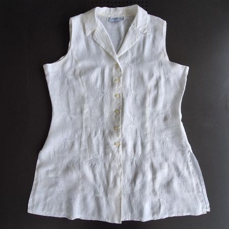 Long Bluse von Apanage Leinen mit Stickerei