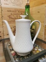 Elegante Kaffeekanne aus Porzellan, Weiss - Vintage Stil
