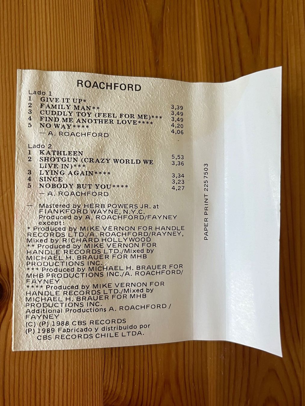 Musicassette: Roachford (KNJC- 1289 / 1989) – Usato da Zürich venduto da Gurkis 4