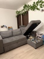 canapé convertible en lit + espace de stockage, gris foncé