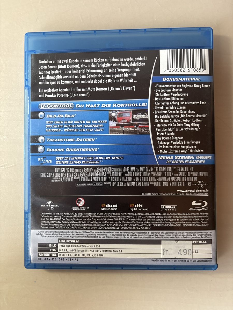 Tutti i DVDs: Die Bourne Identität – Usato da Ruswil venduto da Slivio_ 1