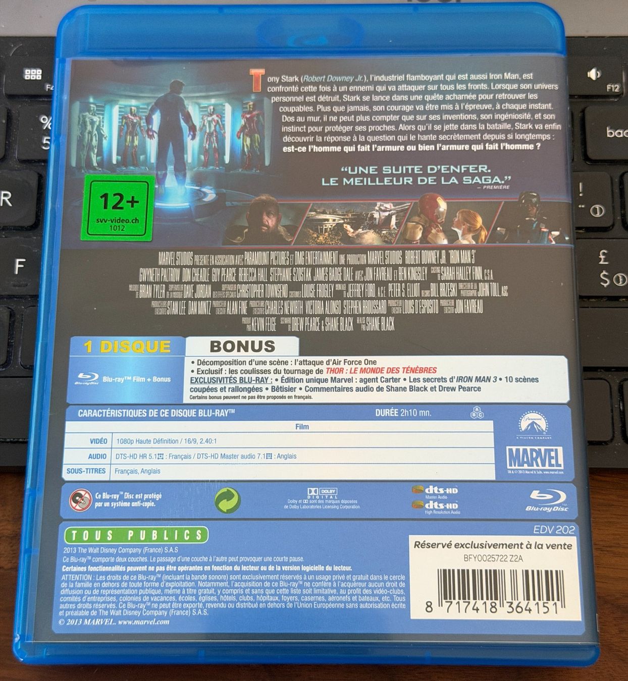 Tous les DVDs: Iron Man 3 (2013) - Blu-ray – D'occasion à Semsales par __Florian__ 2