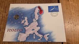 1995 FDC Münzbrief Gemeinsames Europa Finnland