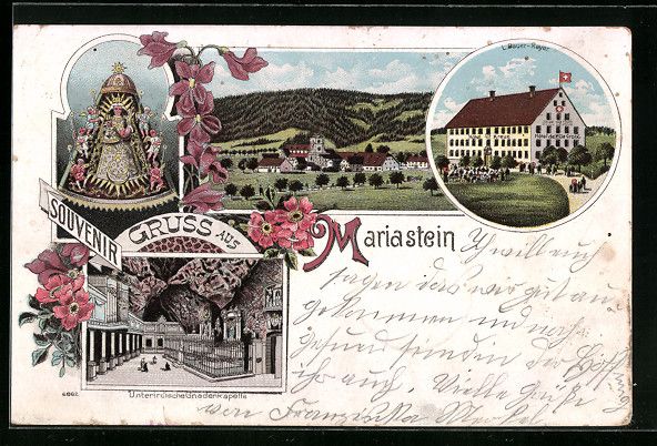 Cartoline postali: Litho Mariastein, Ortspartie, Unterirdis – Usato da Berlin venduto da bartko-reher