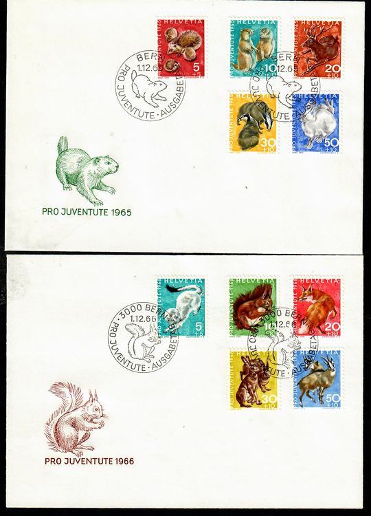 Pro Juventute, Konvolut von 20 FDC, ab 1965 bis 2006 1