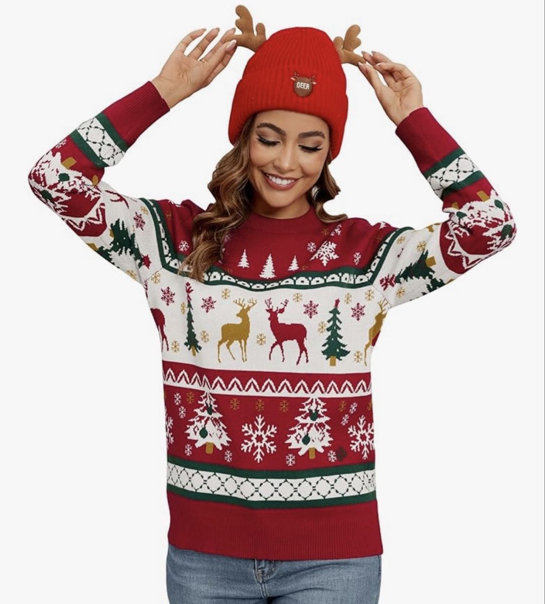 Maglioni & Felpe: Weihnachtspullover mit Hirschmuster - Grösse M/38/40 – Nuovo e nell'imballaggio originale da Berneck venduto da les_jh5r