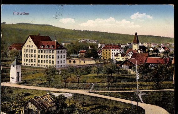 Cartoline postali: Altstetten, Teilansicht mit Kirche und U – Usato da Berlin venduto da bartko-reher