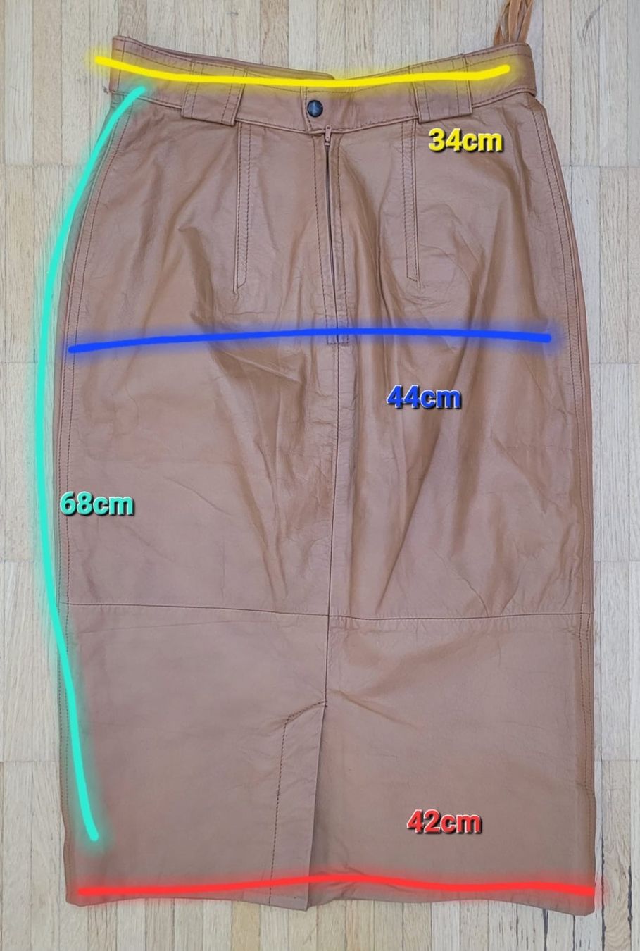 Gonne: Jupe crayon en cuir véritable vintage – Usato da Villars-sur-Glâne venduto da vie_5d9b 1