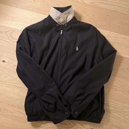 Polo Ralph Lauren Harrington-Jacke – Schwarz/Beige – Gr. M
