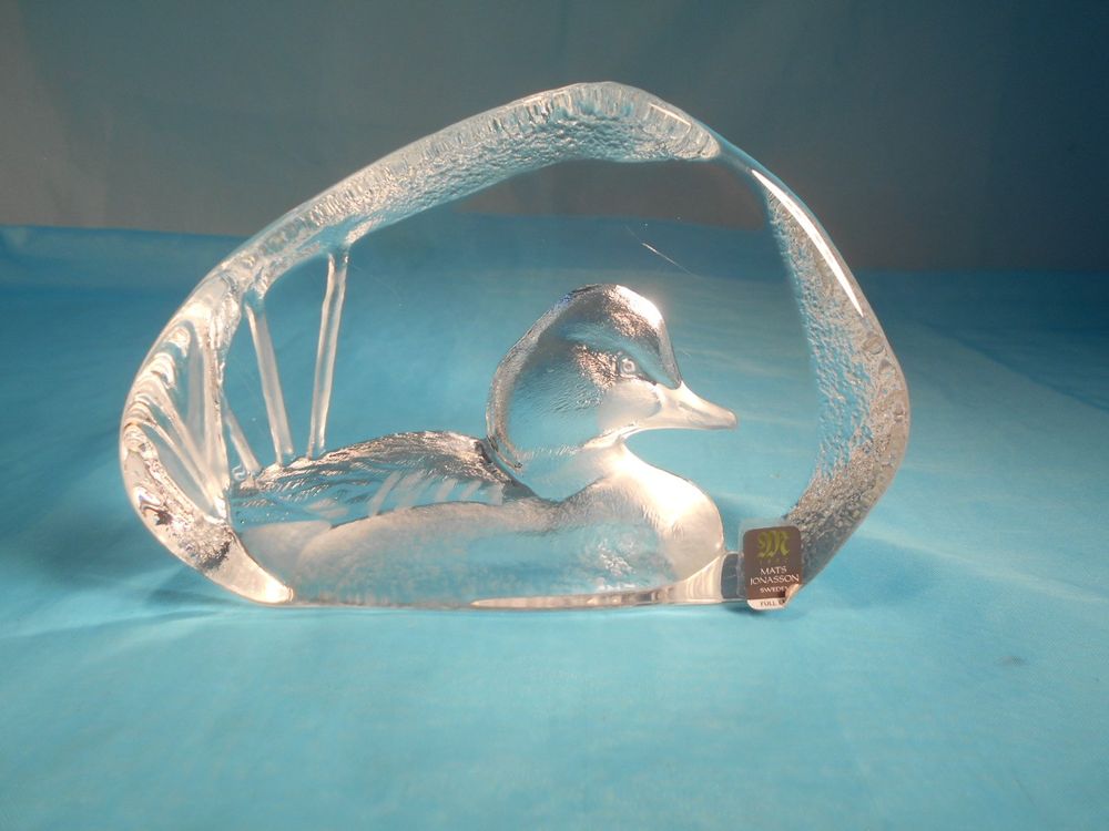 Glasskulptur, Paperweight, Mit Ente, Mats Jonasson, Schweden | Kaufen ...