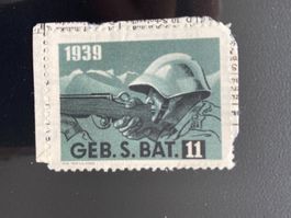 Schweiz 1939 Soldatenmarke Geb.S.BAT 11 auf Papier