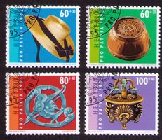 1995_B247-250_PRO PATRIA_Volkskunst_Strohhut_Zuckerdose_ET !