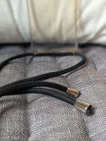 Phone Necklace, Handsfree, Black Cord, Silver Detail