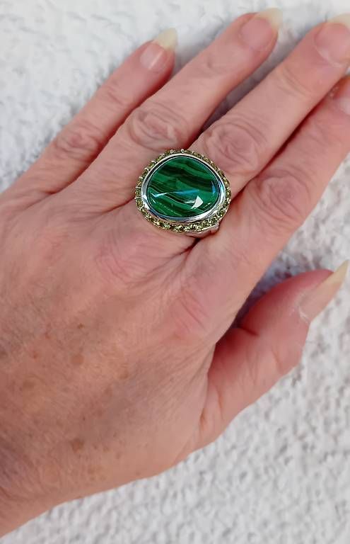 Ringe: Ring mit Malachit und Peridot in Silber – Gebraucht aus Stans von wer_fd5f 4
