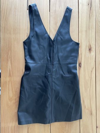 Kleid Mango Kunstleder schwarz