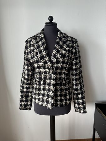 Damen Blazer Vestino Due Grösse 40 kariert schwarz weiss