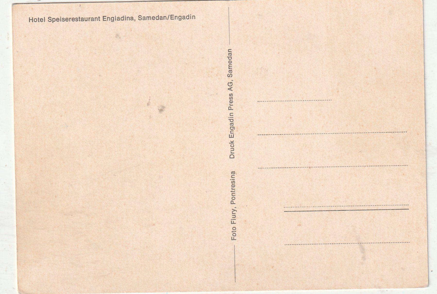 Cartoline postali: Speisesall Engiadina Samaden – Usato da Lumbrein venduto da made02 1
