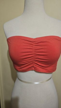 Chicorée Bandeau-BH-Top Damen, Gr. XL, hellrot, trägerlos