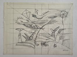 Lill Tschudi Original Zeichnung, 44x33cm gut gehandelt