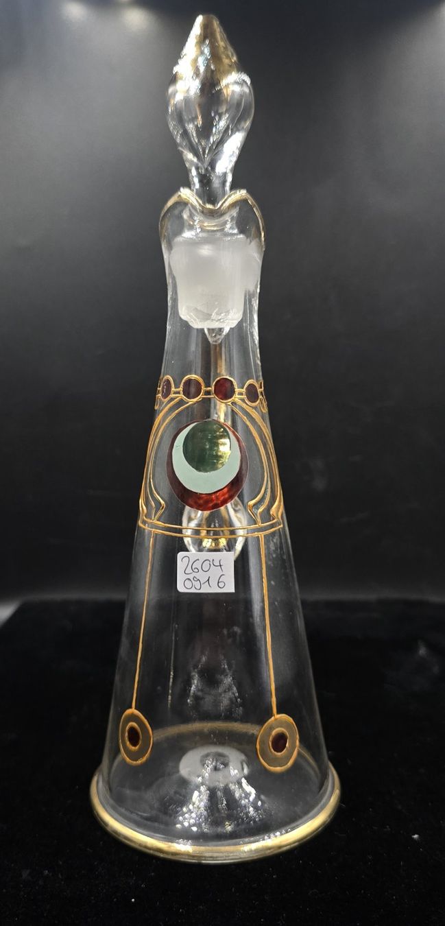 Caraffe: Antike Jugendstil-Karaffe mit 4 Gläser mit Emaille Malerei – Usato da Rorschacherberg venduto da snOOpydOg11