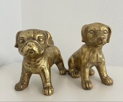 2er Set Deko-Hunde Gold