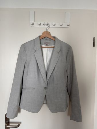 H&M Blazer Damen Gr. 40 elegant Büro Business chic grau Top