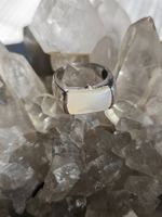 925 Silber Ring mit hellem Schmuckstein | Gr. 57