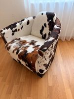 Sessel Echtfell Kuhfell Muster braun weiss guter Zustand