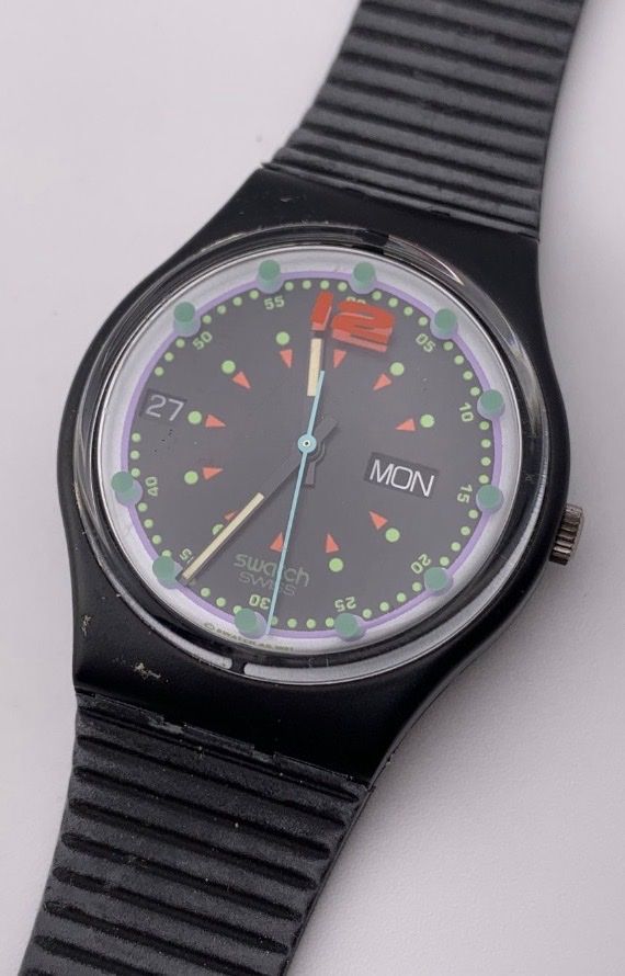 Swatch Uhren: Swatch schwarz mit Datumsanzeige mit box – Gebraucht aus Untersiggenthal von TimeandShine 5