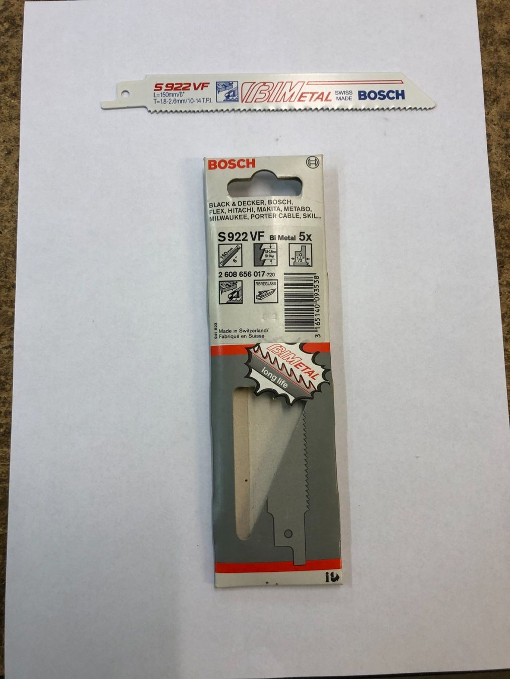 Bosch Alle Werkzeuge: Säbelsägeblätter Bosch S 922VF – Neu und originalverpackt aus Wagen von Aloeveragold