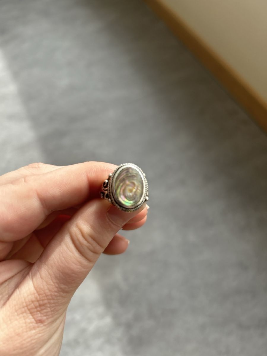 Anelli: Vintage 925 Silber Ring mit schimmerndem Abalone Stein! – Usato da Tamins venduto da ali_j8hc 3
