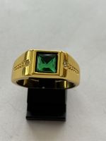 Herrenring Gold Smaragd Optik, Top Zustand, Grösse 62 💍